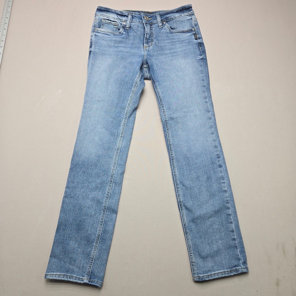 Silver Jeans Co Suki Straight Mid Rise Stretch Denim Blue Women Size 27 W27 L31